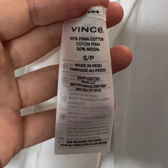 Vince white little boy soft small top worn once - Picture 5 of 7